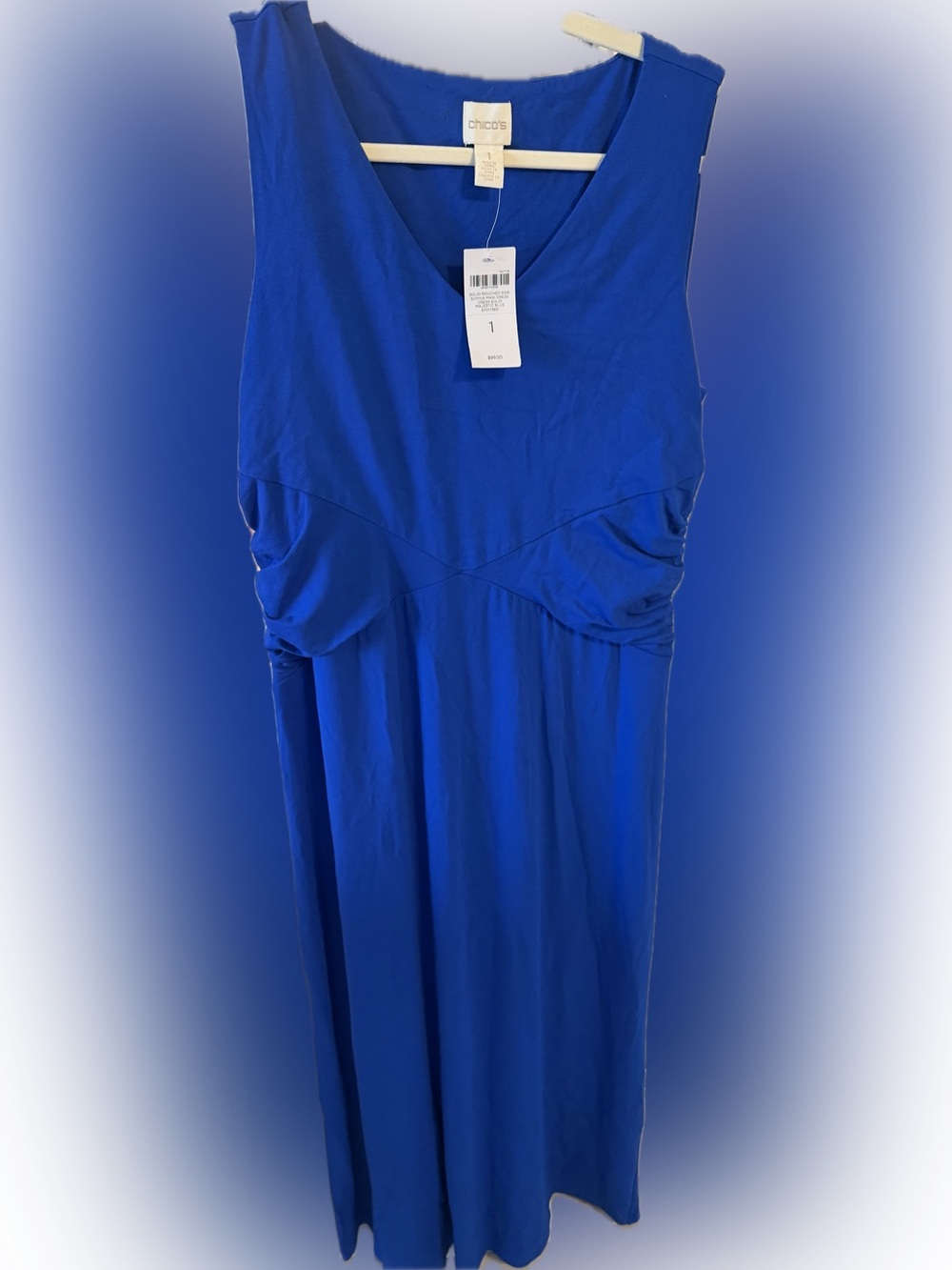 Chico's Majestic Blue V-Neck maxi dress